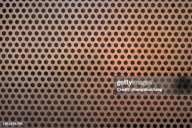 full frame shot of metal grate - sheet metal with holes stock pictures, royalty-free photos & images