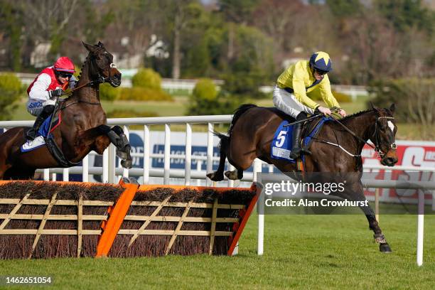 Michael O'Sullivan riding Good Land clear the last to win The Nathaniel Lacy & Partners Solicitors '50,000 Cheltenham Bonus For Stable Staff' Novice...