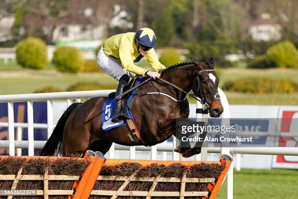 Michael O'Sullivan riding Good Land clear the last to win The Nathaniel Lacy & Partners Solicitors '50,000 Cheltenham Bonus For Stable Staff' Novice...