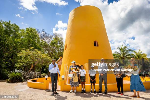 King Willem-Alexander of The Netherlands, Queen Maxima of The Netherlands and Princess Amalia of The Netherlands visits Landhuis de Knip and the...