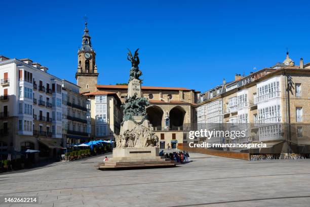 virgen blanca square. vitoria gasteiz, spain - vitoria spain stock pictures, royalty-free photos & images