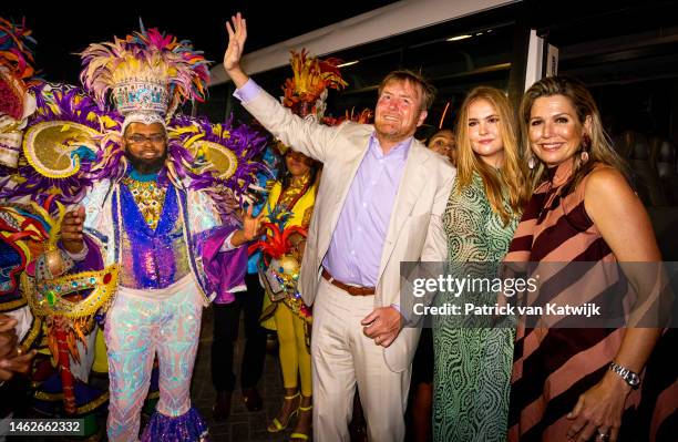 King Willem-Alexander of The Netherlands, Queen Maxima of The Netherlands and Princess Amalia of The Netherlands visit the carnaval festival at the...