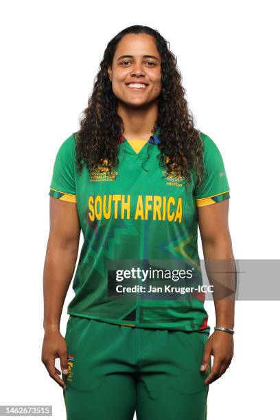 Chloe Tryon of South Africa poses for a portrait prior to the ICC Women's T20 World Cup South Africa 2023 on February 04, 2023 in Stellenbosch, South...