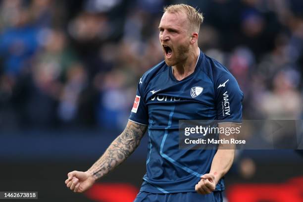 Philipp Hofmann celebrates after their sides second goal by Philipp Foerster of VfL Bochum during the Bundesliga match between VfL Bochum 1848 and...