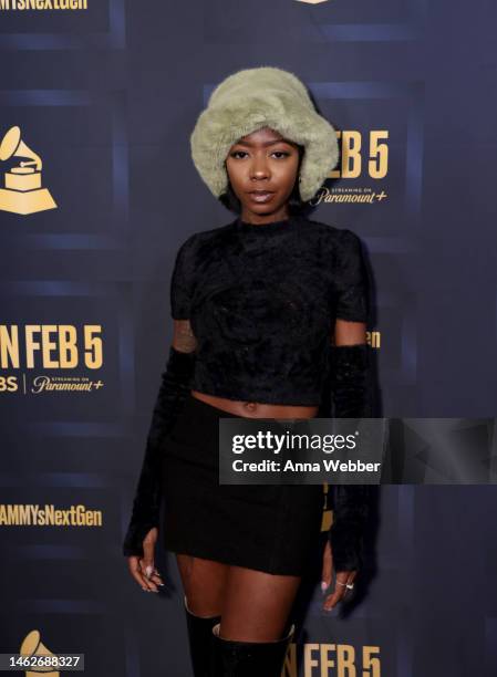 Siobhan Bell arrives to the 65th GRAMMY Awards - #GRAMMYsNextGen 2nd Annual Party at the GRAMMY House on February 03, 2023 in Los Angeles, California.