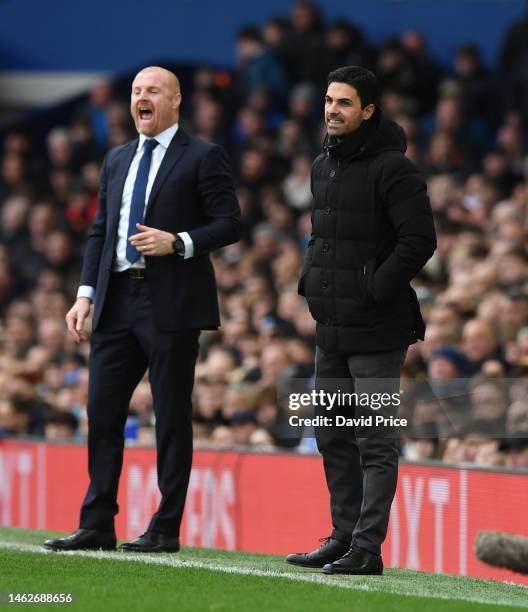 Mikel Arteta the Arsenal Manager during the Premier League match between Everton FC and Arsenal FC at Goodison Park on February 04, 2023 in...