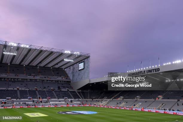 General view inside the stadium prior to the Premier League match between Newcastle United and West Ham United at St. James Park on February 04, 2023...