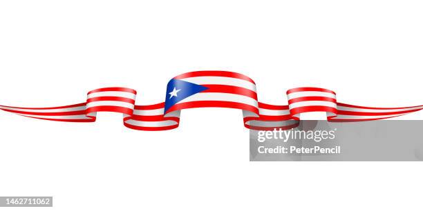 ilustrações de stock, clip art, desenhos animados e ícones de puerto rico flag ribbon. puerto rican flag header long banner. vector stock illustration - bandeira de porto rico