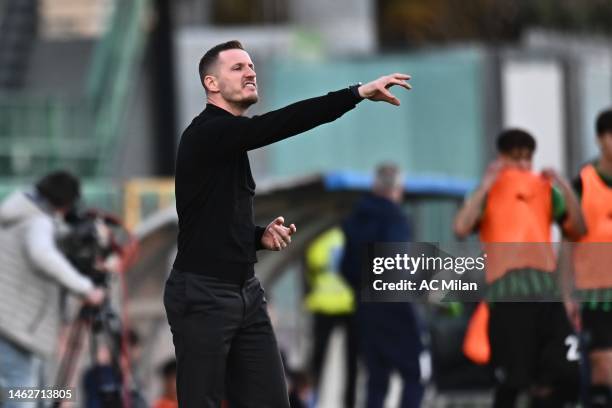 Ignazio Abate head coach of AC Milan during the Primavera 1 match between Sassuolo and AC Milan at Enzo Ricci Stadium on February 04, 2023 in...