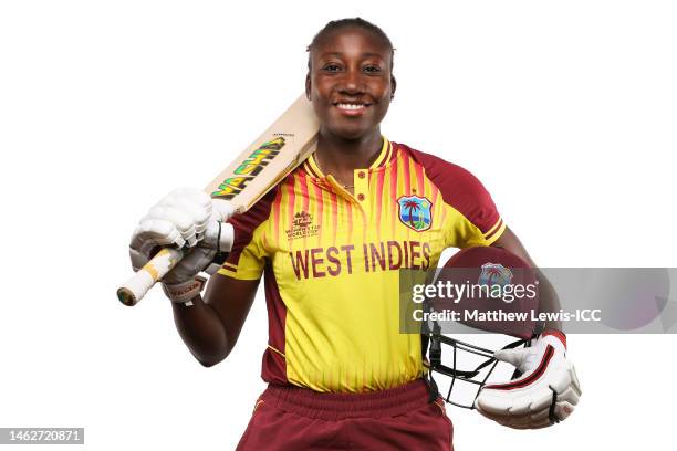Stafanie Taylor of West Indie poses for a portrait prior to the ICC Women's T20 World Cup South Africa 2023 on February 04, 2023 in Cape Town, South...
