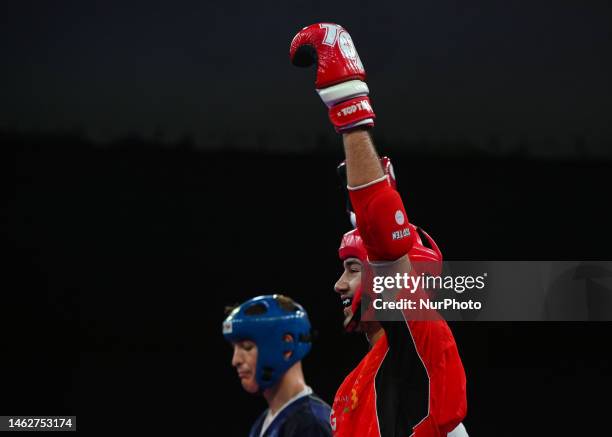 Xxx of Sandro Gabriel Peters of Germany wins against Conor Johnson McGlinchey of Ireland, in the Kickboxing - Men's Point Fighting - 84kg Final Bout...