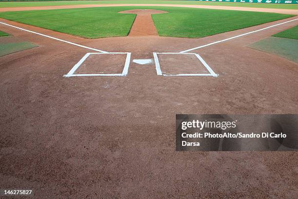 baseball diamond and home plate - hemmabasen i baseball bildbanksfoton och bilder