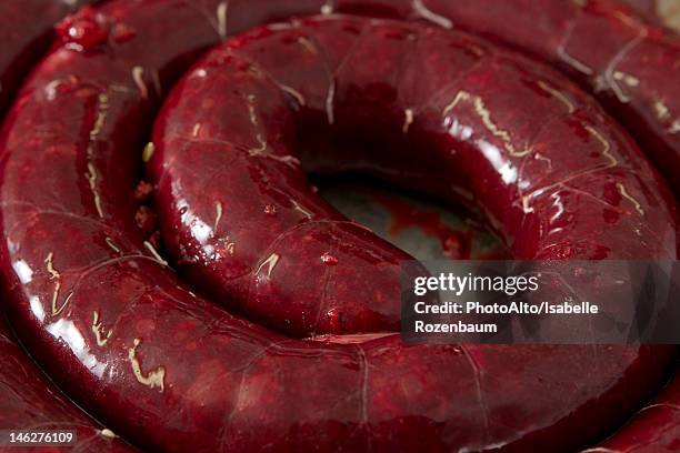 raw black pudding - black pudding stock pictures, royalty-free photos & images
