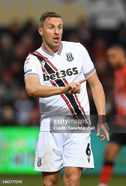 Phil Jagielka of Stoke City during the Sky Bet Championship match between Luton Town and Stoke City at Kenilworth Road on February 04, 2023 in Luton,...