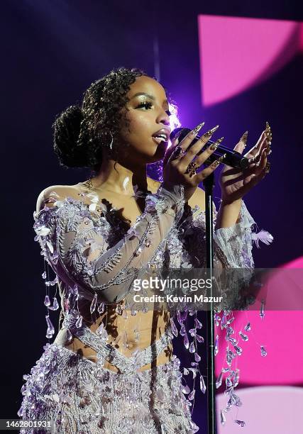 Chlöe performs onstage during MusiCares Persons of the Year Honoring Berry Gordy and Smokey Robinson at Los Angeles Convention Center on February 03,...