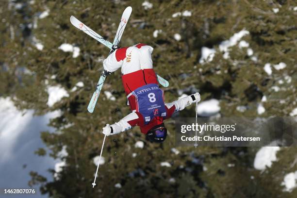 Rino Yanagimoto of Team Japan takes a training run prior to the Dual Moguls competition on day three of the Intermountain Healthcare Freestyle...