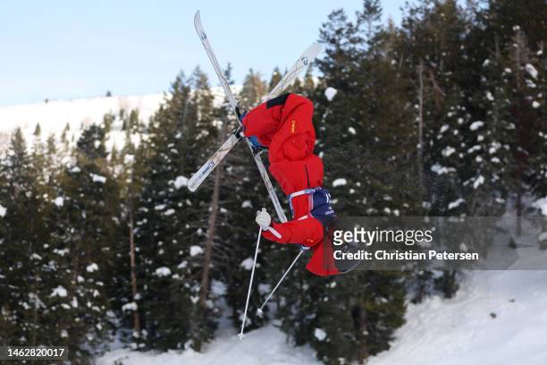 Renda Wang of Team China competes in the Dual Moguls Preliminary Rounds on day three of the Intermountain Healthcare Freestyle International Ski...