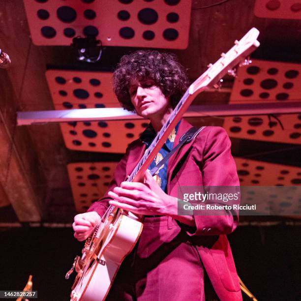 James Bagshaw of Temples performs on stage at Stereo on February 04, 2023 in Glasgow, Scotland.