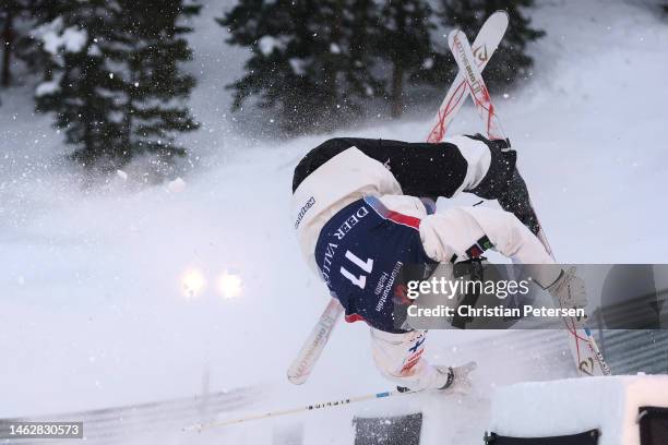 Severi Vierela of Team Finland falls during the Dual Moguls Preliminary Rounds on day three of the Intermountain Healthcare Freestyle International...
