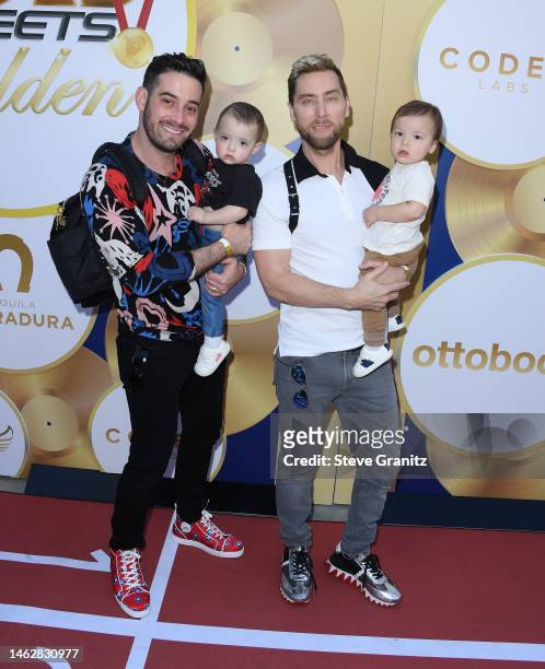 Lance Bass, Michael Turchin arrives at the 2023 Gold Meets Golden 10th Anniversary Year Event at Virginia Robinson Gardens on February 04, 2023 in...