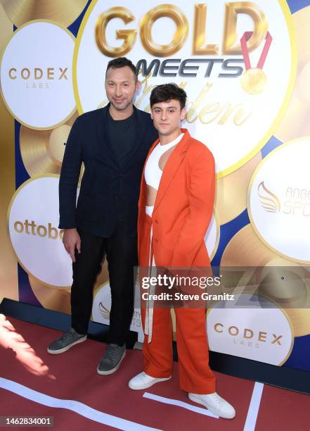 Ian Thorpe, Tom Daley arrives at the 2023 Gold Meets Golden 10th Anniversary Year Event at Virginia Robinson Gardens on February 04, 2023 in Beverly...