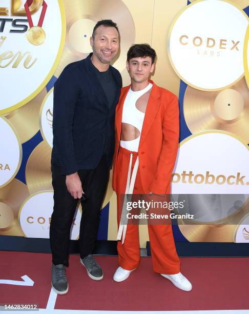 Ian Thorpe, Tom Daley arrives at the 2023 Gold Meets Golden 10th Anniversary Year Event at Virginia Robinson Gardens on February 04, 2023 in Beverly...