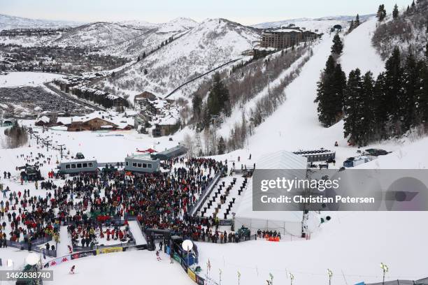 General view during the Dual Moguls Preliminary Rounds on day three of the Intermountain Healthcare Freestyle International Ski World Cup at Deer...