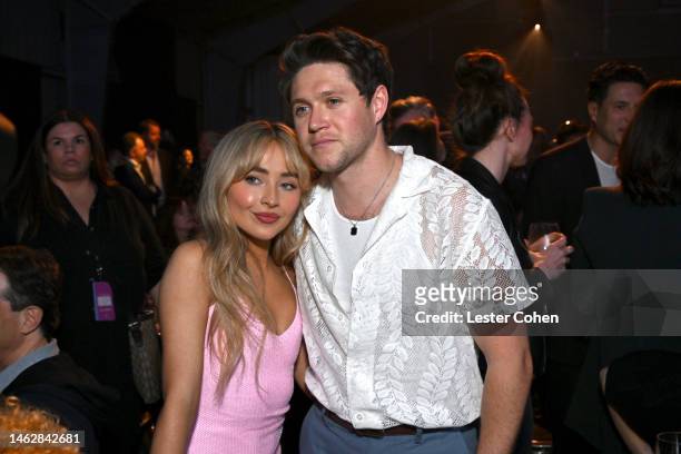 Sabrina Carpenter and Niall Horan attend Sir Lucian Grainge’s 2023 Artist Showcase, Presented By Merz Aesthestics’ Xperience+ and Coke Studio” at...