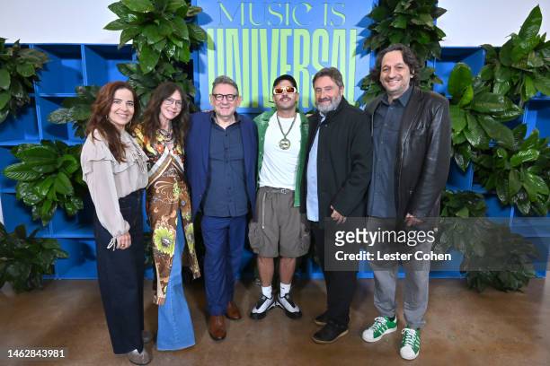 Ana Rosa Santiago , Jody Gerson, Chairman and CEO, Universal Music Publishing Group, Sir Lucian Grainge, Feid, Jesus Lopez, Chairman Universal Music...