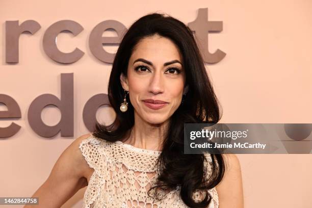 Huma Abedin attends the 2023 Fifteen Percent Pledge Gala at New York Public Library on February 04, 2023 in New York City.