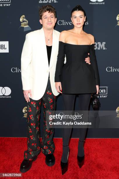 Charlie Puth and Brooke Sansone attend the Pre-GRAMMY Gala & GRAMMY Salute To Industry Icons Honoring Julie Greenwald & Craig Kallmanat at The...