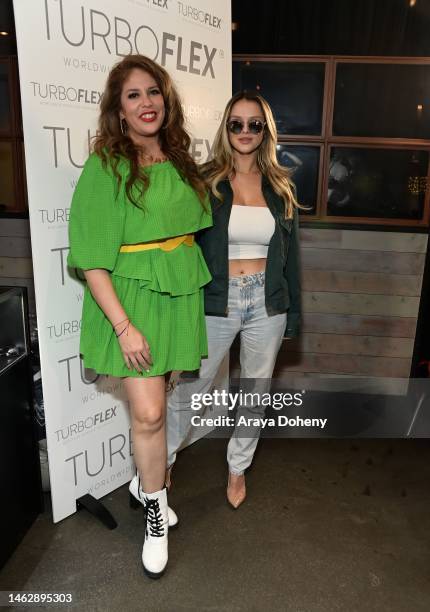 Lizza Monet Morales and Kinsey Wolanski attends the GRAMMY Gift Lounge during the 65th GRAMMY Awards At Tom's Watch Bar on February 04, 2023 in Los...