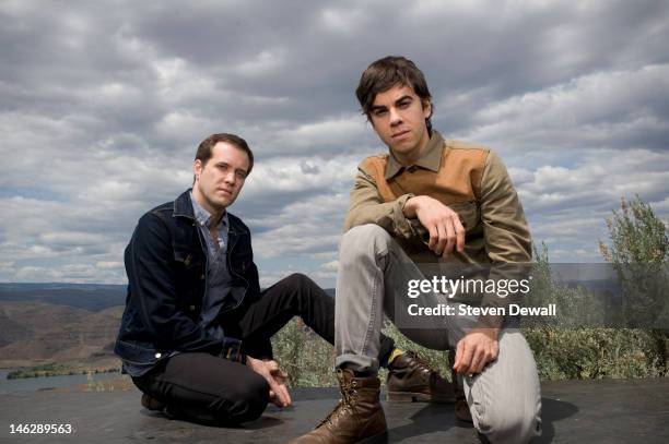 Electric Guest poses for a portrait backstage at the Sasquatch Music Festival in George, Washington, United States, on 26th May 2012. L-R Matthew...