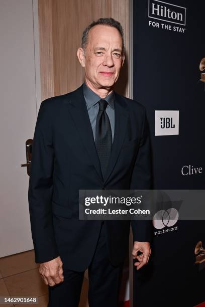 Tom Hanks attends the Pre-GRAMMY Gala & GRAMMY Salute to Industry Icons Honoring Julie Greenwald and Craig Kallman on February 04, 2023 in Los...