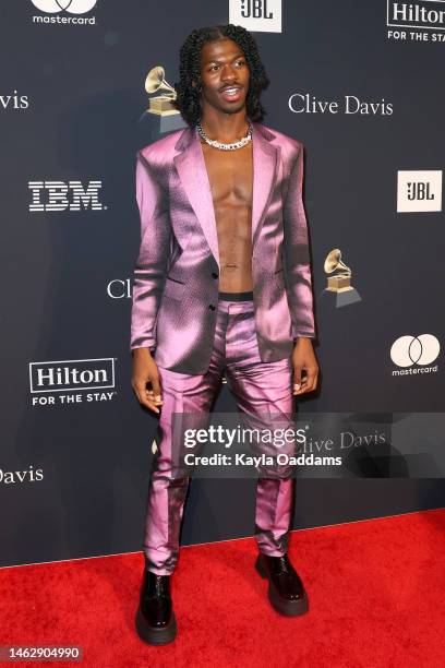 Lil Nas X attends the Pre-GRAMMY Gala & GRAMMY Salute To Industry Icons Honoring Julie Greenwald & Craig Kallmanat at The Beverly Hilton on February...