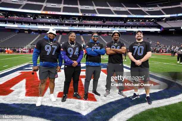 Defensive tackle Dexter Lawrence of the New York Giants, NFC defensive tackle Daron Payne of the Washington Commanders, NFC defensive tackle Jonathan...