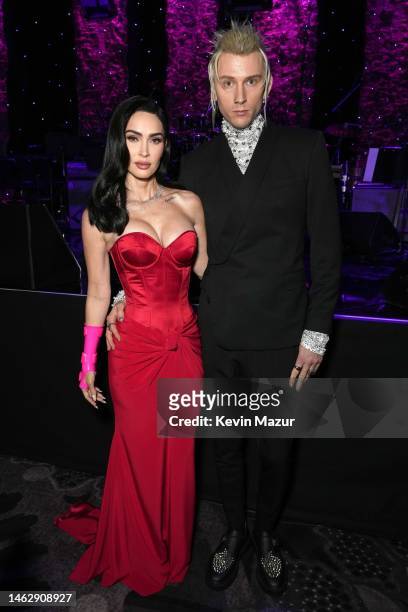 Megan Fox ​and Machine Gun Kelly attend the Pre-GRAMMY Gala & GRAMMY Salute to Industry Icons Honoring Julie Greenwald and Craig Kallman on February...