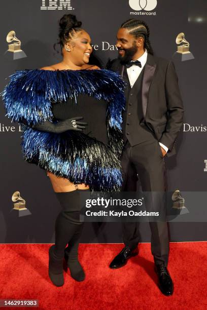 Lizzo and Myke Wright attend the Pre-GRAMMY Gala & GRAMMY Salute To Industry Icons Honoring Julie Greenwald & Craig Kallmanat at The Beverly Hilton...