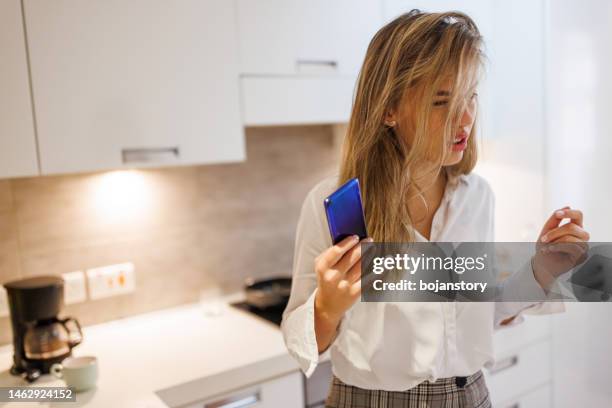 morning routine before work at home - angry young woman stock pictures, royalty-free photos & images