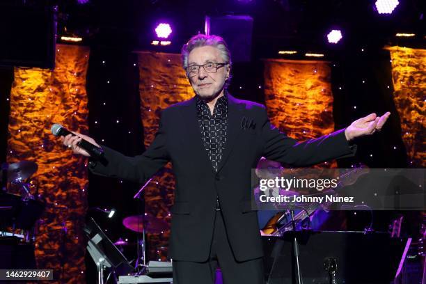 Frankie Valli performs onstage during the Pre-GRAMMY Gala & GRAMMY Salute to Industry Icons Honoring Julie Greenwald and Craig Kallman on February...