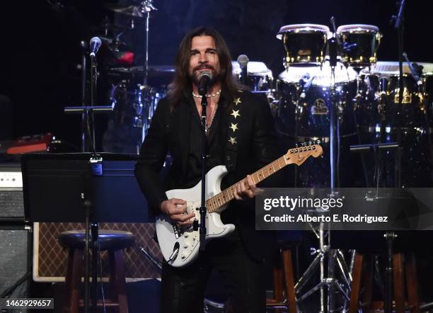 Juanes performs onstage during the Pre-GRAMMY Gala & GRAMMY Salute to Industry Icons Honoring Julie Greenwald and Craig Kallman on February 04, 2023...