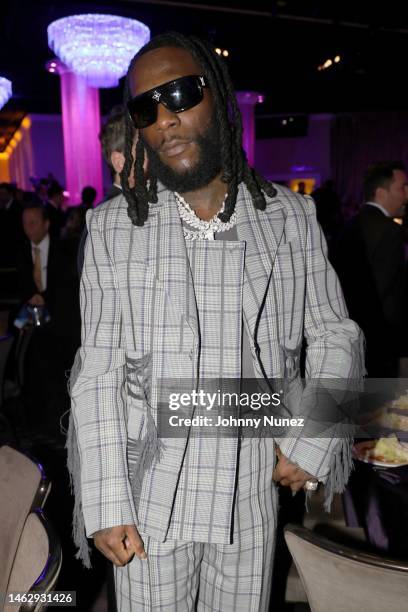 Burna Boy attends the Pre-GRAMMY Gala & GRAMMY Salute to Industry Icons Honoring Julie Greenwald and Craig Kallman on February 04, 2023 in Los...