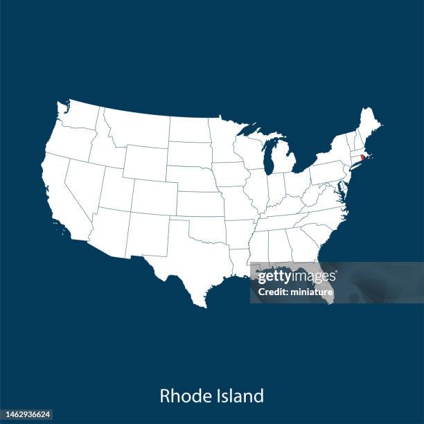 rhode island map - rhode island vector stock illustrations
