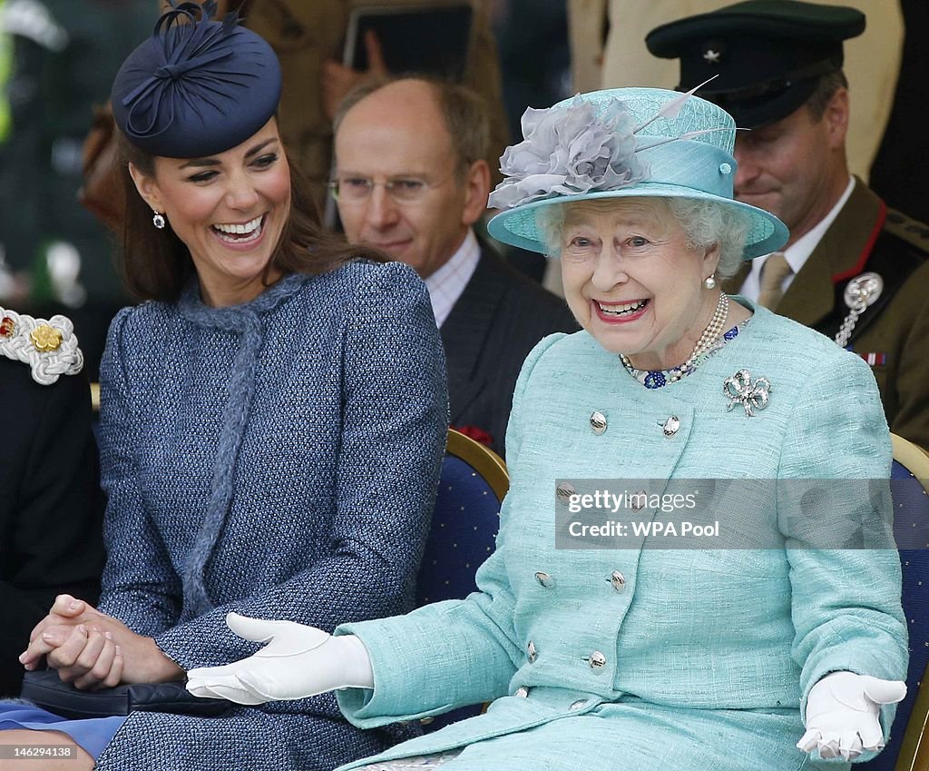 Queen Elizabeth II and The Duke And Duchess Of Cambridge Visit The East Midlands