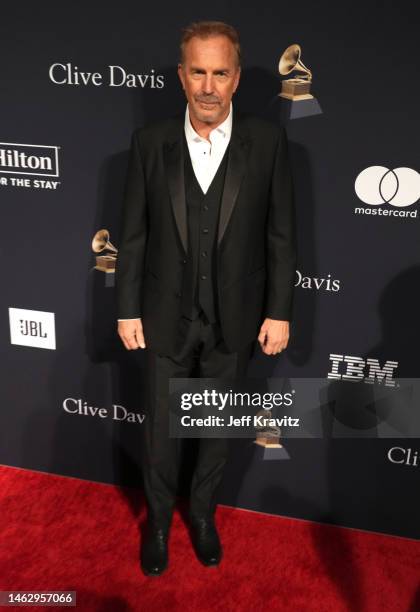 Kevin Costner attends the Pre-GRAMMY Gala & GRAMMY Salute To Industry Icons Honoring Julie Greenwald & Craig Kallman at The Beverly Hilton on...