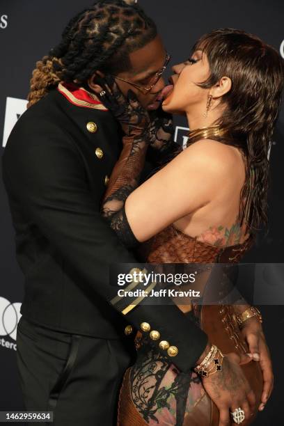 Offset and Cardi B attend the Pre-GRAMMY Gala & GRAMMY Salute To Industry Icons Honoring Julie Greenwald & Craig Kallman at The Beverly Hilton on...