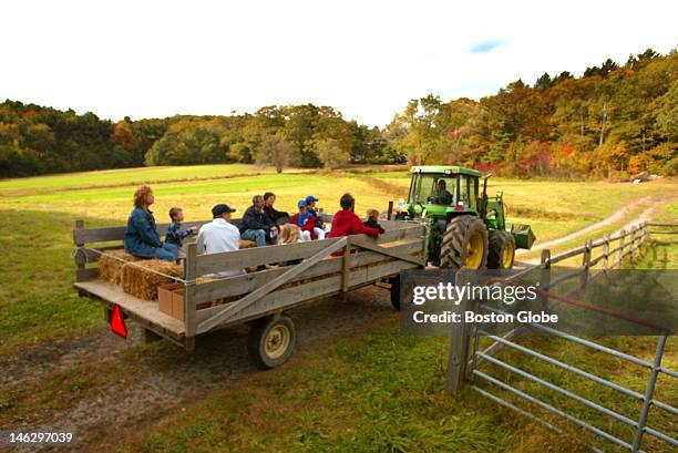 Families go on the hayride at Allandale Farm. Rides are about 15 minutes long, and run all day on both Saturday and Sunday until the end of October.