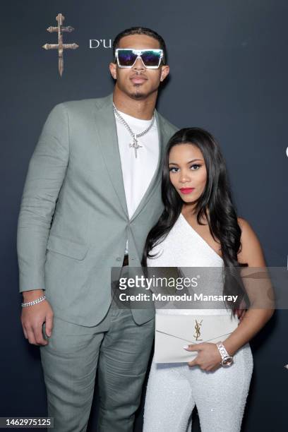 Brandon Smith and Dymiana Smith attend 2023 Roc Nation The Brunch at Private Residence on February 04, 2023 in Bel Air, California.