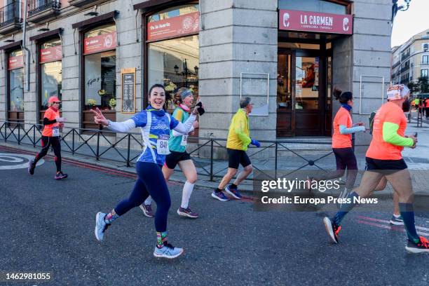 Several people participate in the XI Solidarity Race for Mental Health, at Paseo de Camoens, on February 5 in Madrid, Spain. This popular race is...