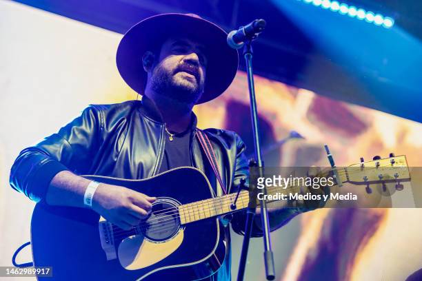 Mauricio Sánchez of Los Cláxons performs during a concert as part of the "Despues del Fin Del Mundo Tour" at Auditorio Banamex on February 4, 2023 in...
